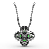 Flower Emerald and Diamond Pendant 