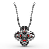 Flower Ruby and Diamond Pendant 