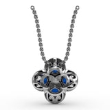 Flower Sapphire and Diamond Pendant 