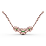 Three Stone Oval Pendant 