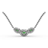Three Stone Oval Pendant 