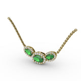 Three Stone Oval Pendant 