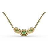Three Stone Oval Pendant 