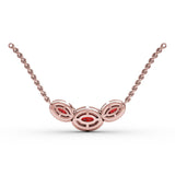 Three Stone Oval Pendant 