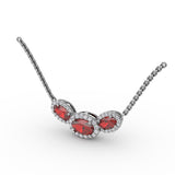 Three Stone Oval Pendant 