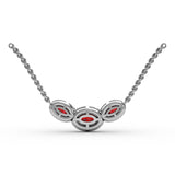 Three Stone Oval Pendant 