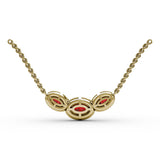 Three Stone Oval Pendant 