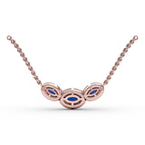 Three Stone Oval Pendant 