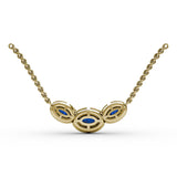 Three Stone Oval Pendant 