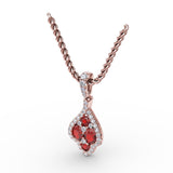 Precious Ruby and Diamond Pendant 