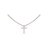 Diamond Prong Cross Necklace