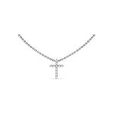 Diamond Prong Cross Necklace