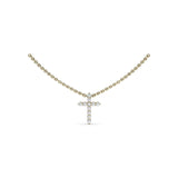 Diamond Prong Cross Necklace
