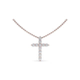Diamond Prong Cross Necklace