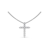 Diamond Prong Cross Necklace