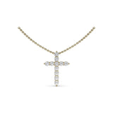 Diamond Prong Cross Necklace