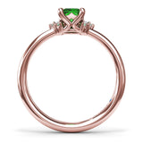 Emerald and Diamond Cluster Ring