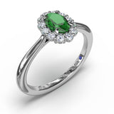Blooming Halo Emerald and Diamond Ring 