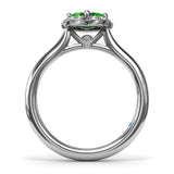 Floral Emerald and Diamond Ring