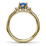 Three Stone Sapphire and Diamond Ring