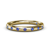 Flush Sapphire Wedding Band