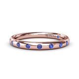 Flush Sapphire Wedding Band