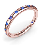 Flush Sapphire Wedding Band