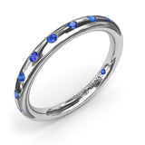 Flush Sapphire Wedding Band