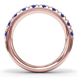 Pave Sapphire and Diamond Anniversary Band