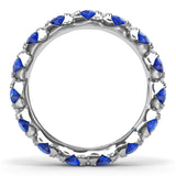 Round Sapphire and Diamond Eternity Band