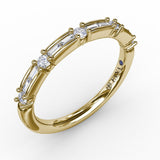 Baguette and Prong Set Diamond Band