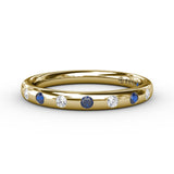 Sapphire Flush Setting Band