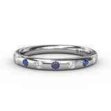 Sapphire Flush Setting Band