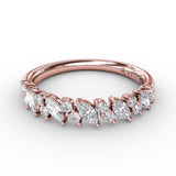 Floating Marquise and Round Diamond Ring 
