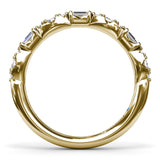 Round Clusters and Emerald Cut Diamond Wedding Ring