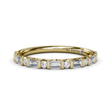 Alternating Round and Emerald Cut Diamond Band