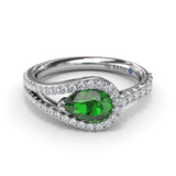 Emerand and Diamond Wrap Ring