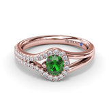 Split Emerald and Diamond Wrap Ring