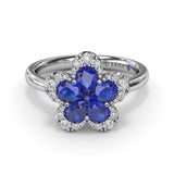 Sapphire Magnolia Ring