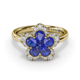 Sapphire Magnolia Ring