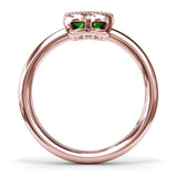 Magnolia Milgrain Emerald Ring