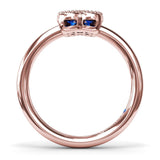 Magnolia Milgrain Sapphire Ring