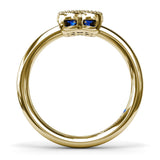 Magnolia Milgrain Sapphire Ring