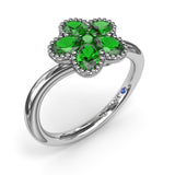 Magnolia Wave Emerald Ring