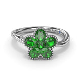 Magnolia Wave Emerald Ring