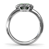Magnolia Wave Emerald Ring