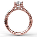 Alternating Diamond Twist Engagement Ring