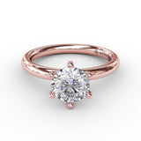 Classic Six-Prong Round Diamond Solitaire Engagement Ring