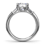 Tapered Baguette Diamond Engagement Ring 