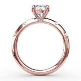 Modern Raindrop Diamond Engagement Ring 